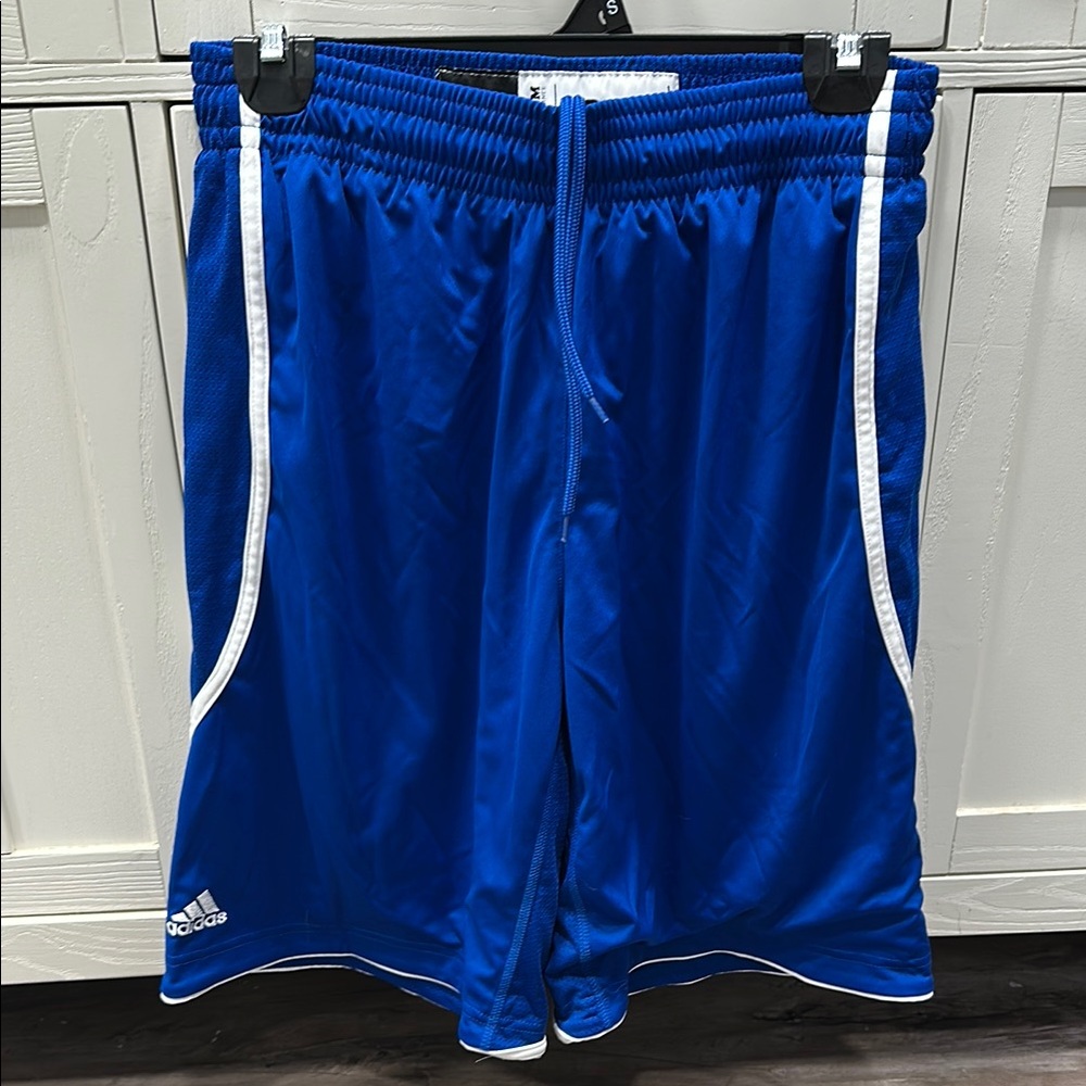 Adidas Royal Blue Sports Shorts with White Trim